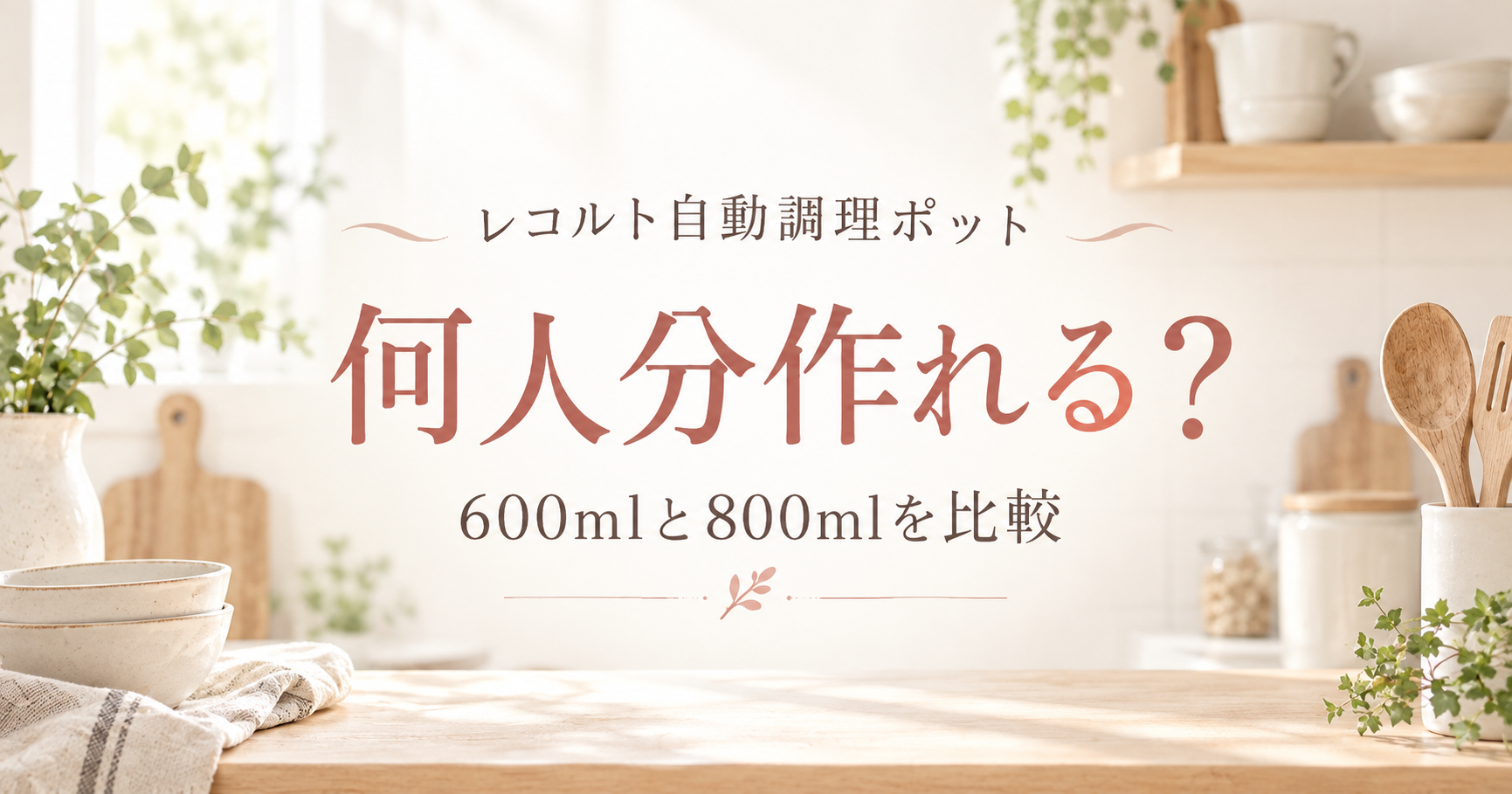 レコルト自動調理ポットは何人分?600mlと800mlを比較する記事のアイキャッチ画像